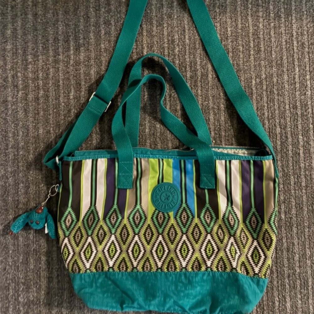 Kipling 2-way handbag Brasil Asiena Print Tote EXCELLENT CONDITION